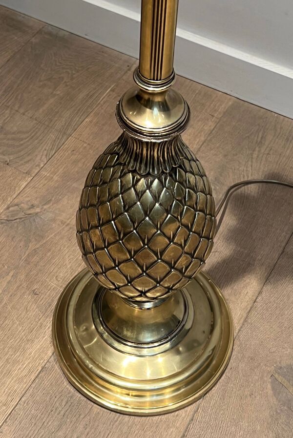 Lampadaire de parquet ananas en laiton