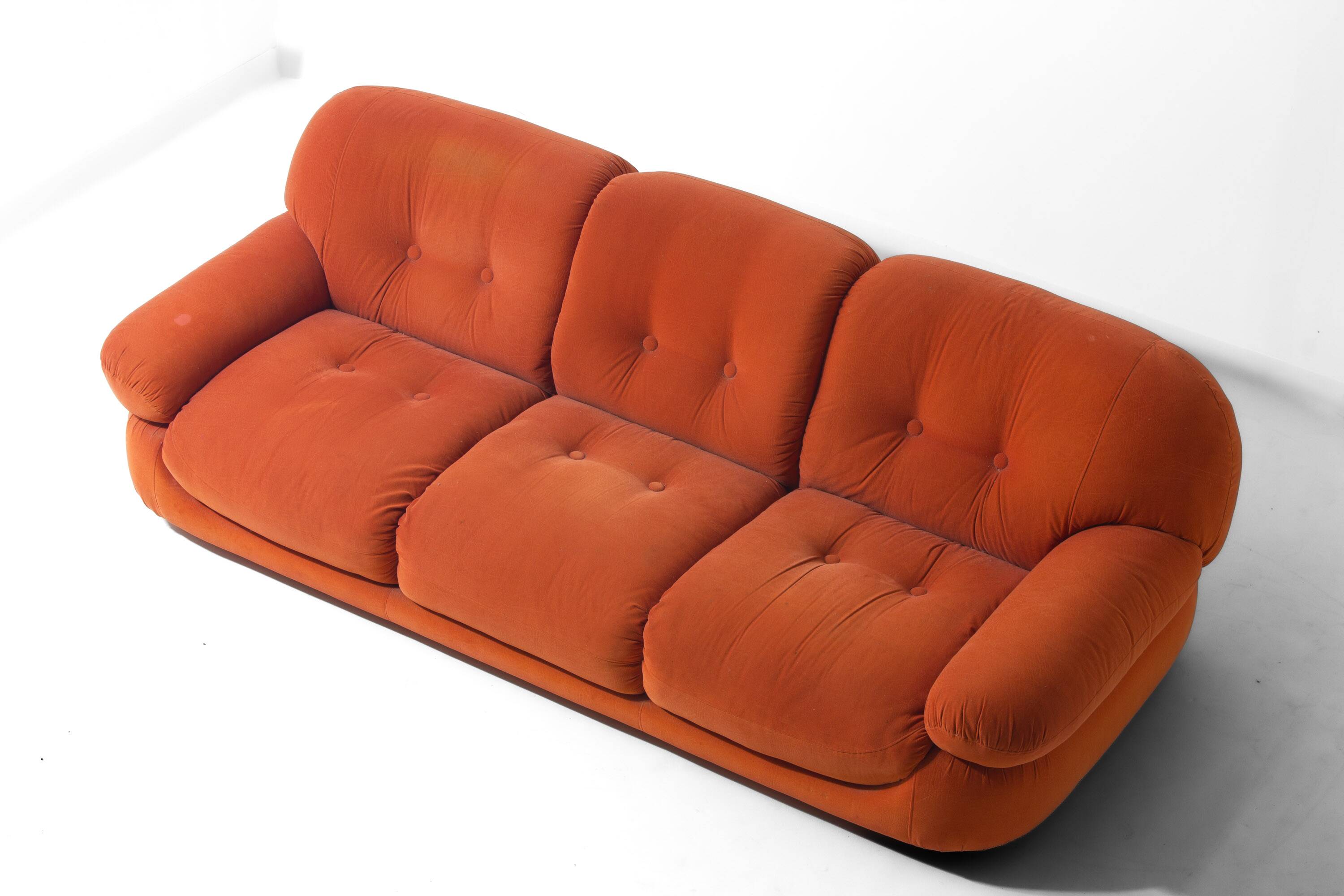 Vintage 'Sapporo' 3-seater sofa in suede by Mobil Girgi, 1970s