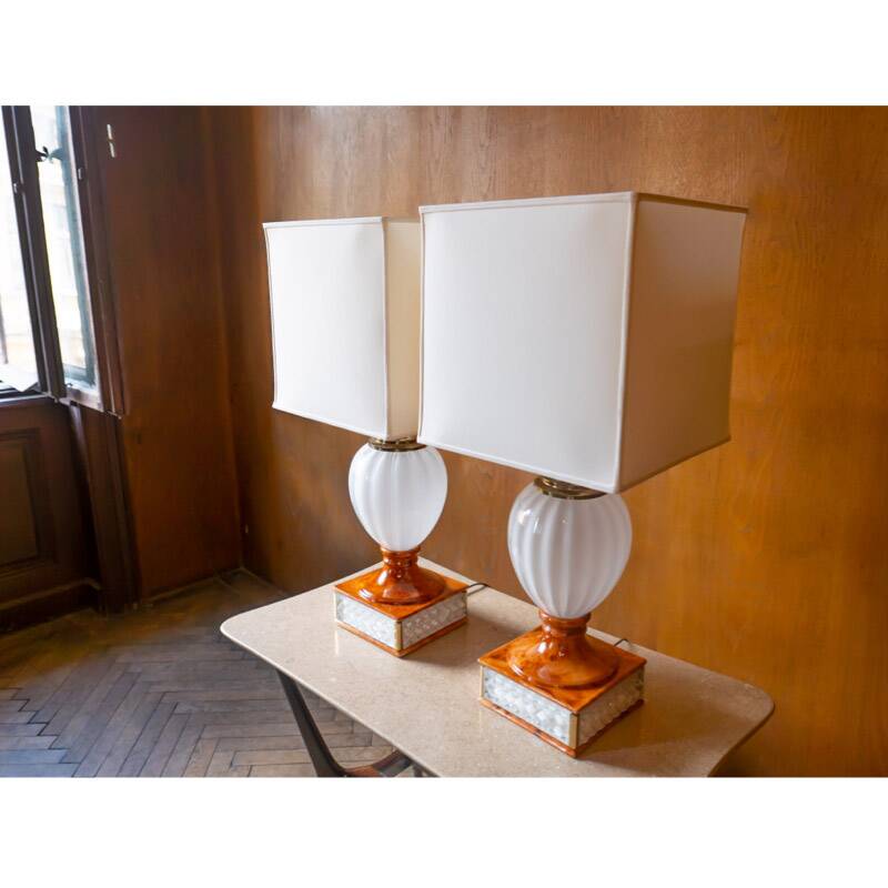 Table lamps by Tommaso Barbi, Italy 1970s