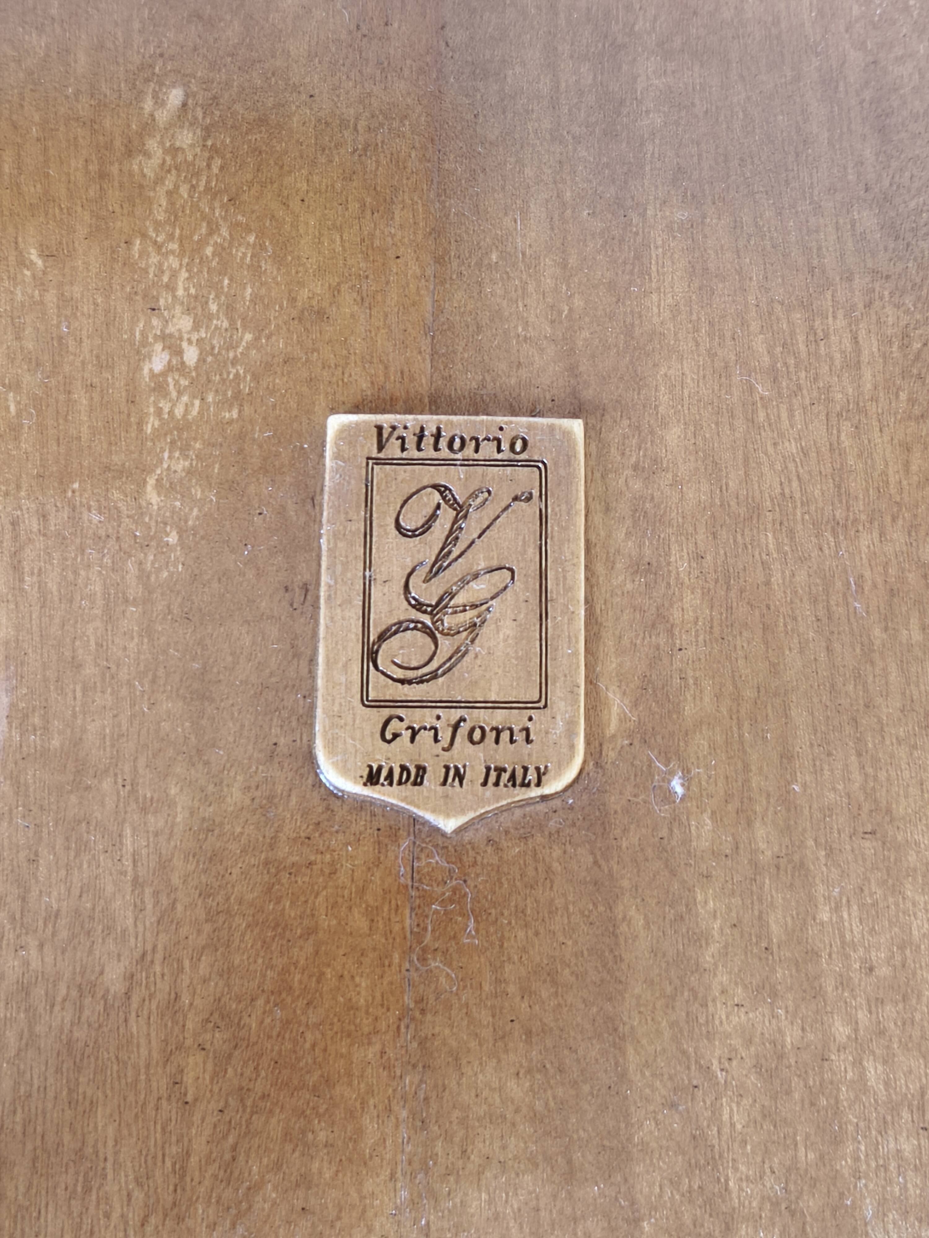 Console en noyer peinte à la main par Vittorio Grifoni, Florence, années 19