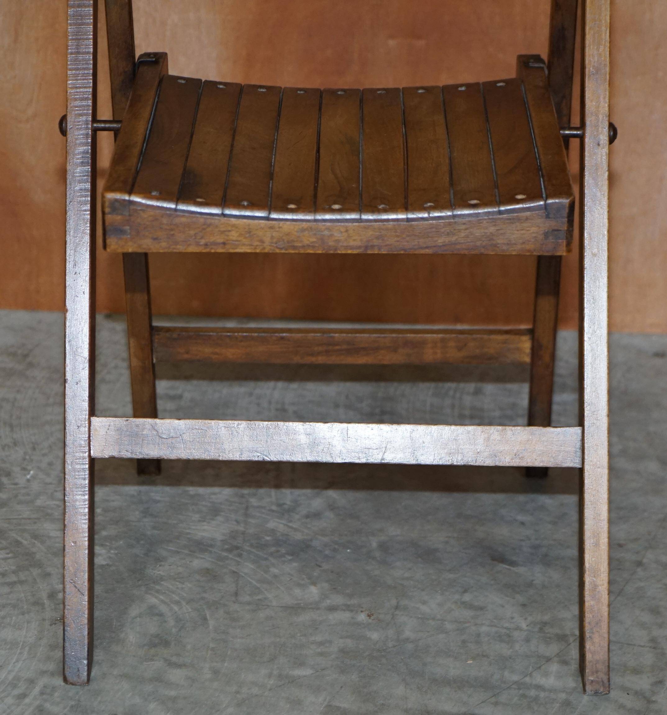 Suite de six chaises pliantes steamer en chêne anglais circa 1900-1920