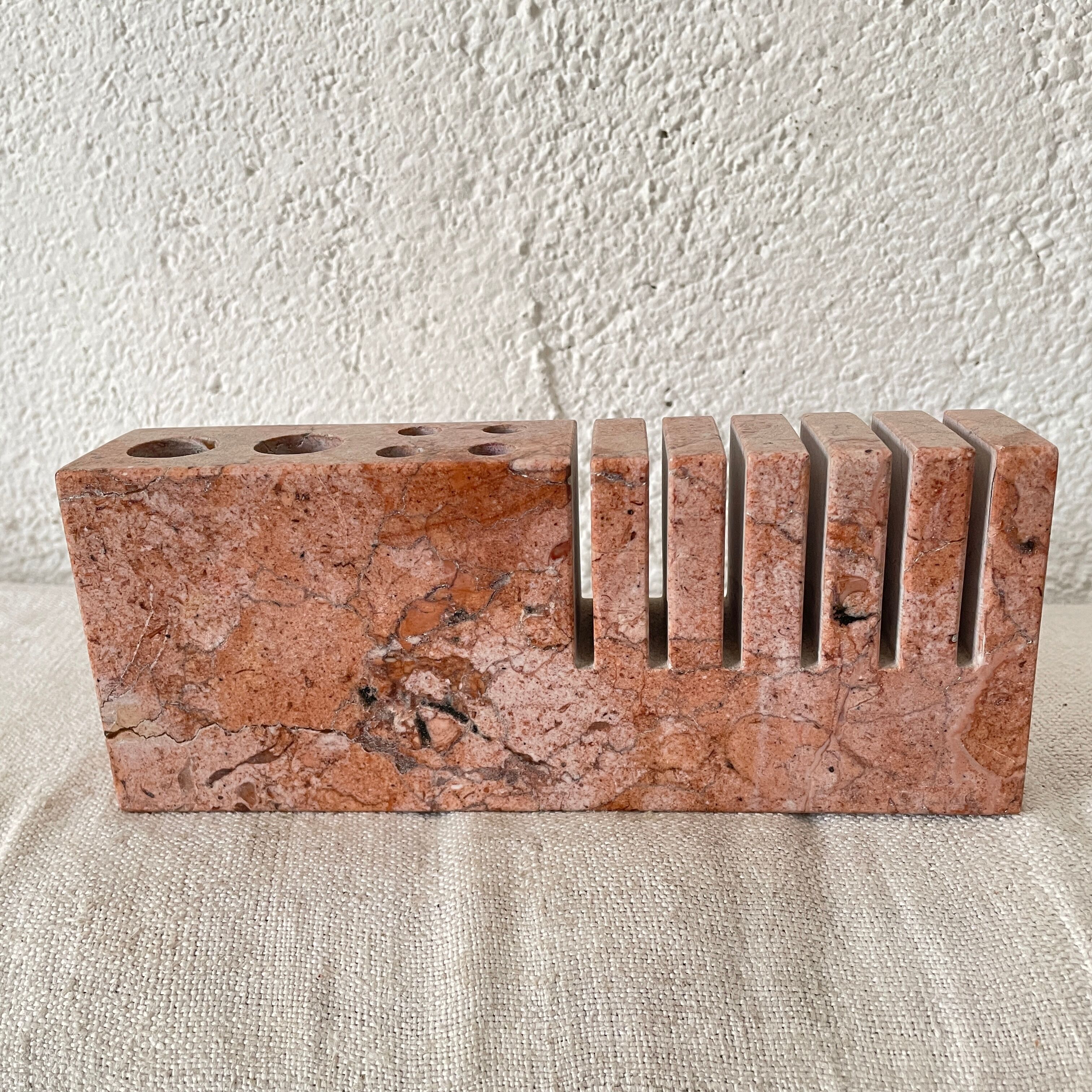 Pencil holder letter press paper design marble 1960 70 1970 sculpture