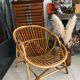 Vintage adult rattan armchair basket