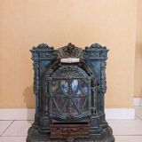 Mobile cast iron stove model "la chatte" designed by the French engineer Edmond Chaboche in 1883