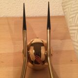 Double Arlus 50s wall lamp, brass and glass