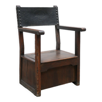 Wooden storage armchair, 19th century