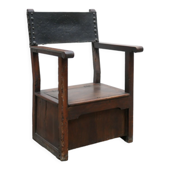 Wooden chest armchair, XIX th