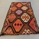 Vintage Turkish Mini Kilim 108x58 cm Wool Small Kelim Runner, shabby Chic