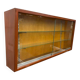 Vintage wall display cabinet in shallow wood / wall cabinet / shelf