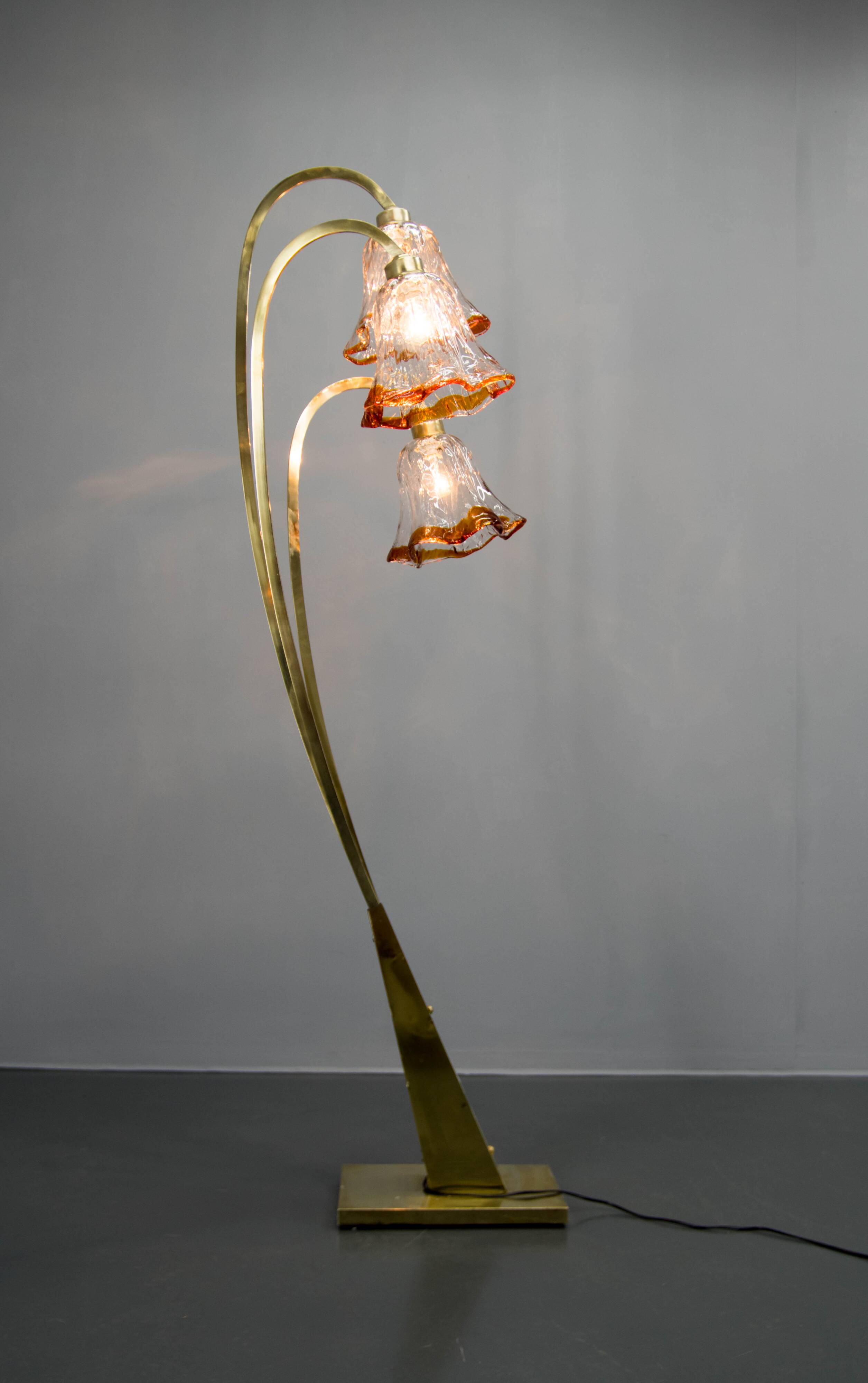 Murano Glass Floor Lamp, Italy, 1980s