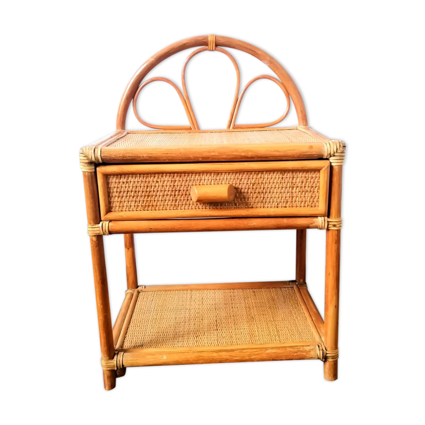 Rattan bedside table 1960
