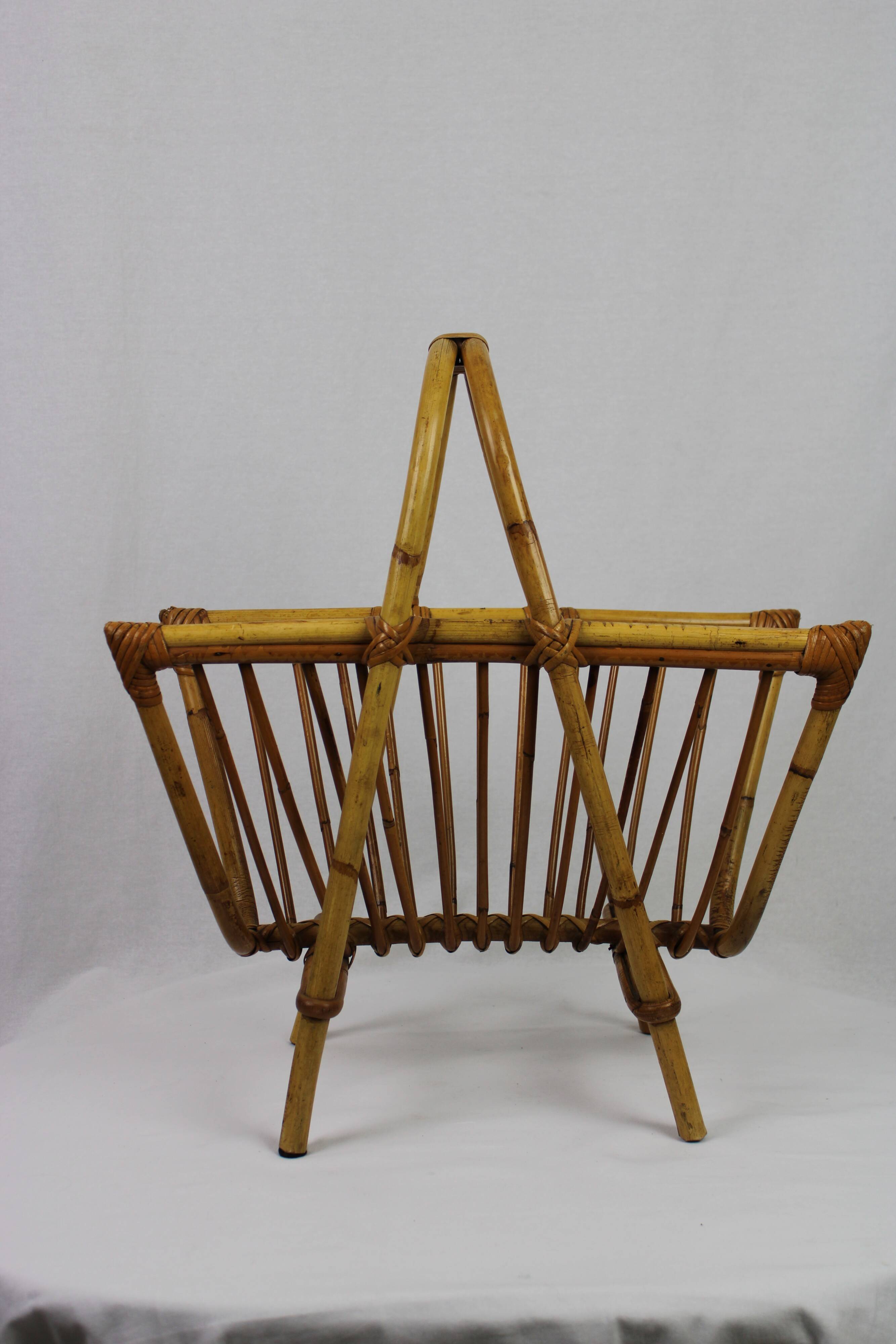 Rattan magazine holder