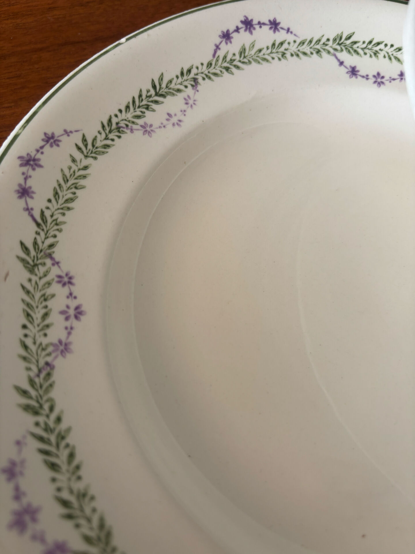Set of 6 flat plates Longwy Loridan • French earthenware clay