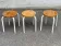 Set of 3 stackable stools in Ikea Frosta style, solid wood and steel, 1990.