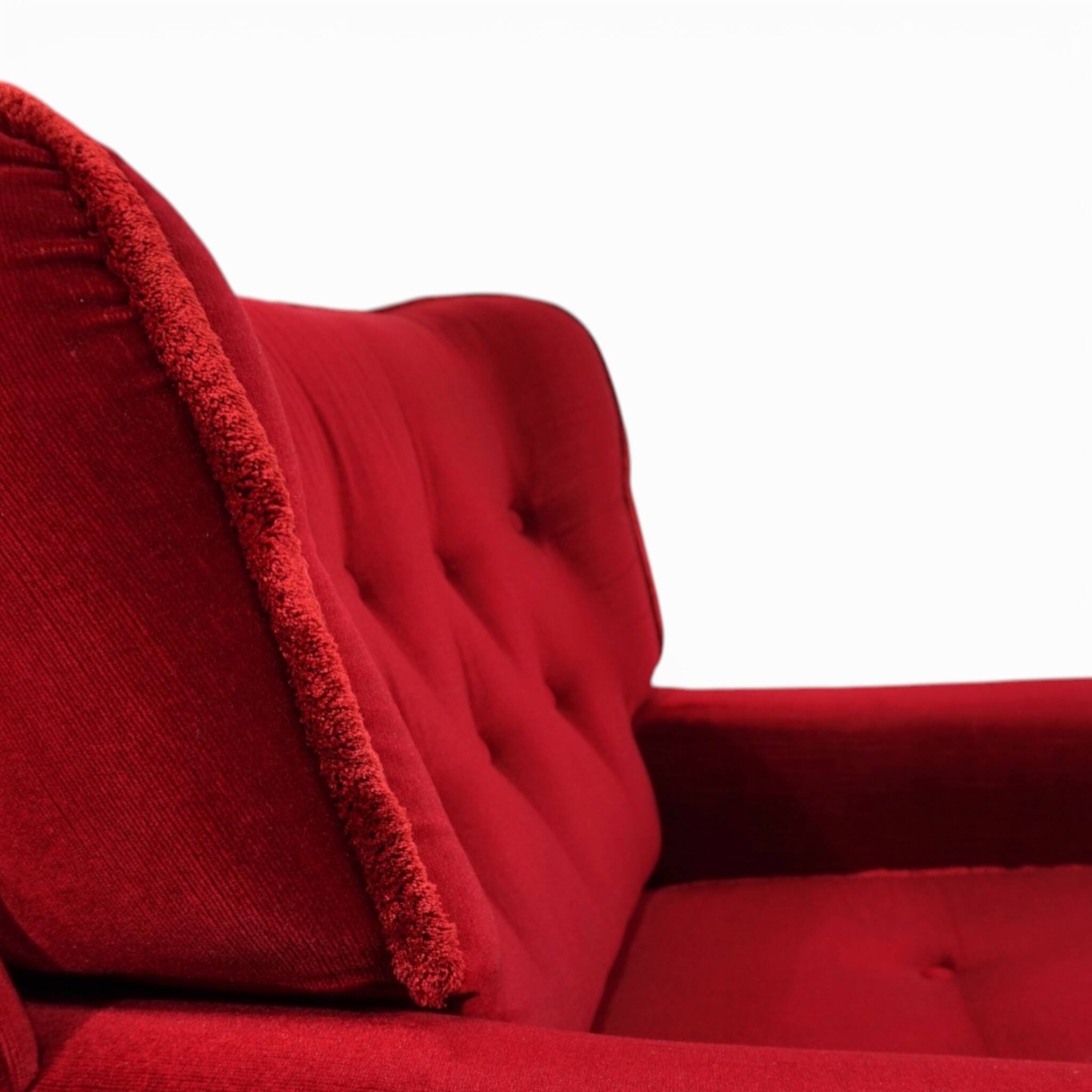 Hollywood Regency red lounge chair in Art Deco style, 1940