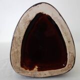 Large vintage Fat lava and enamel vase, H40cm