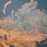 Map of the world Air France vintage Jean Massé 1970