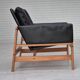Chaise longue danoise des années 1960, état d'origine, meuble en cuir, bois de chêne massif.