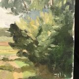 Painting on old frame Country Landscape