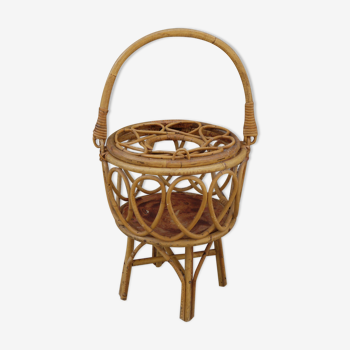 Worker round rattan basket