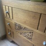 Old Art Deco period chest of drawers in oak