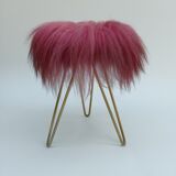 Tabouret de fourrure, années 1960