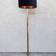 Articulated floor lamp in brass with a velvet shade, 1970.