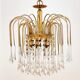 Murano glass & brass teardrop waterfall chandelier, italy, 1970s