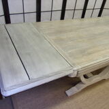 Art-deco table solid oak patina with lime