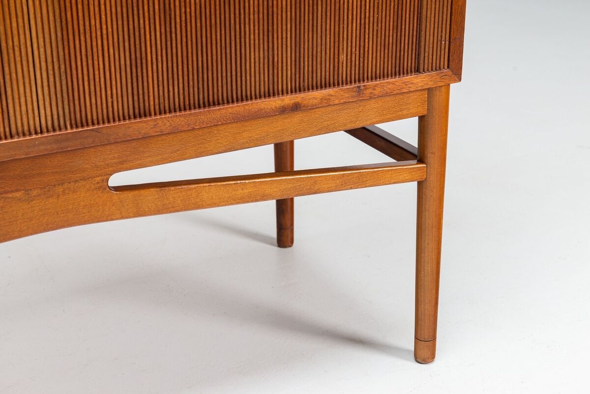 Danish high cabinet in teak with tambour doors Denmark 1960