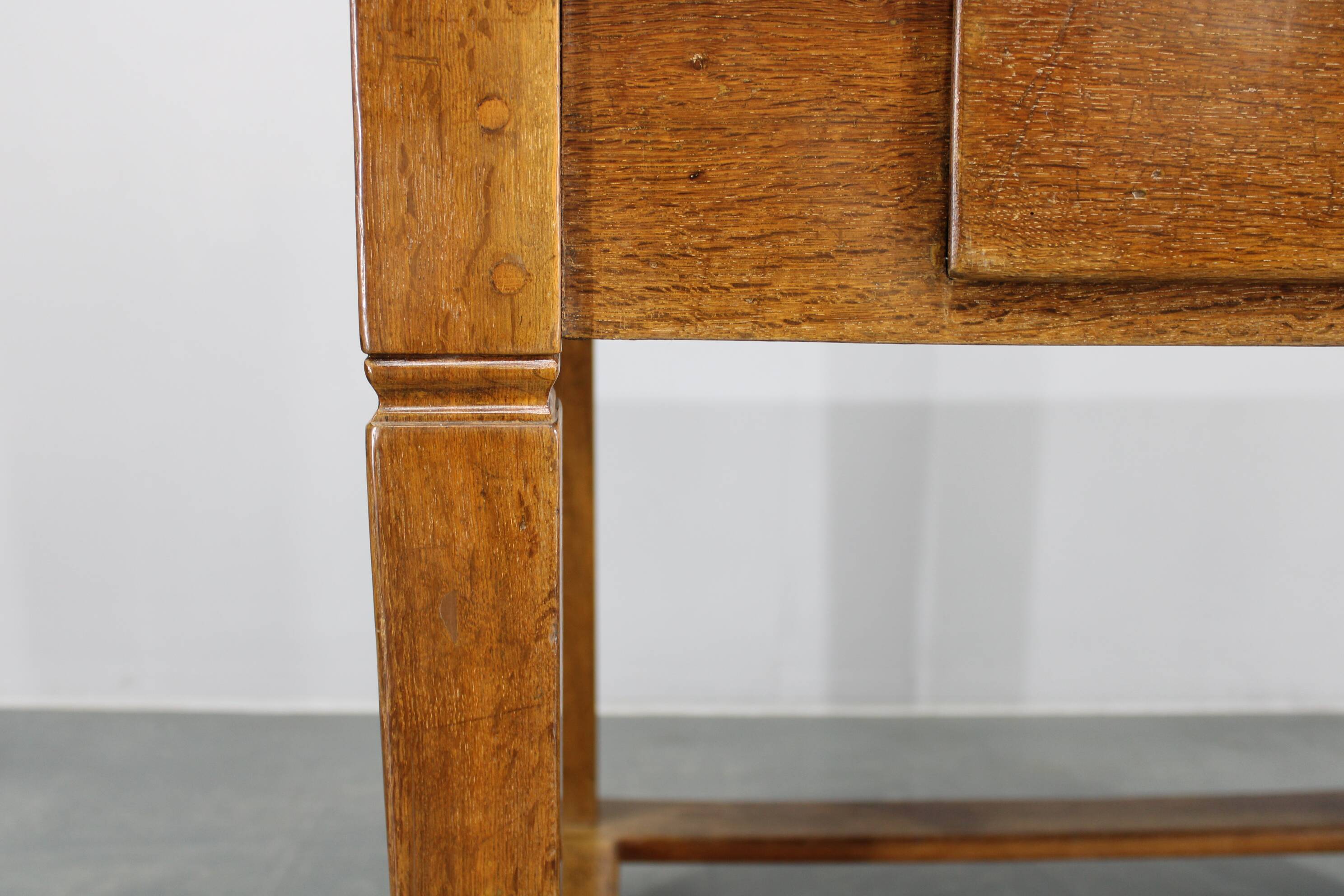 1930s Restored Antique Oak Table, Czechoslovakia