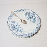 Set of 4 dessert plates in earthenware of St Amand model Regency, iron earth