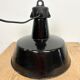 Industrial black enamel factory lamp with cast iron top, 1960s