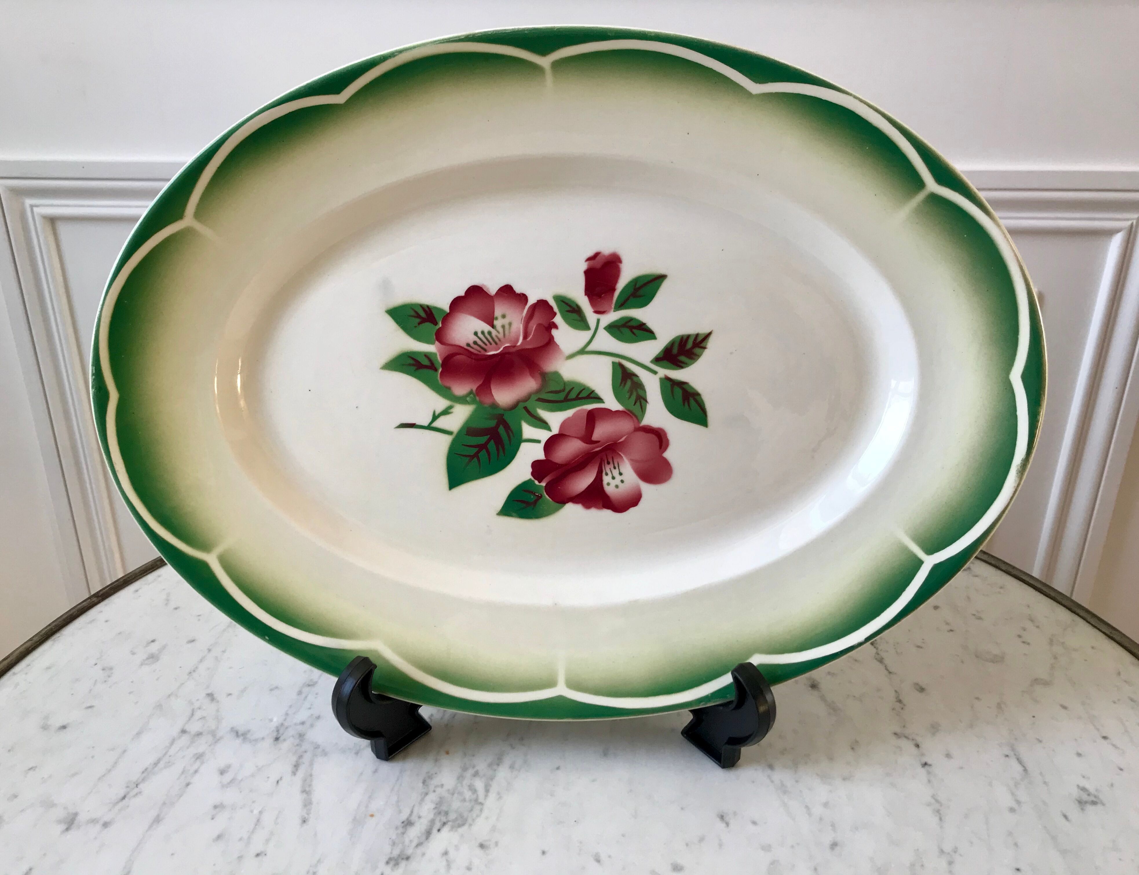 Oval dish Digoin Sarreguemines model "Mireille" 30s