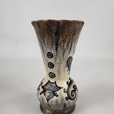 Quimper earthenware vase signed Paul Fouillen