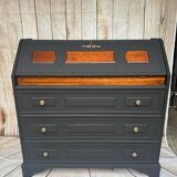Wooden and black secretary desk