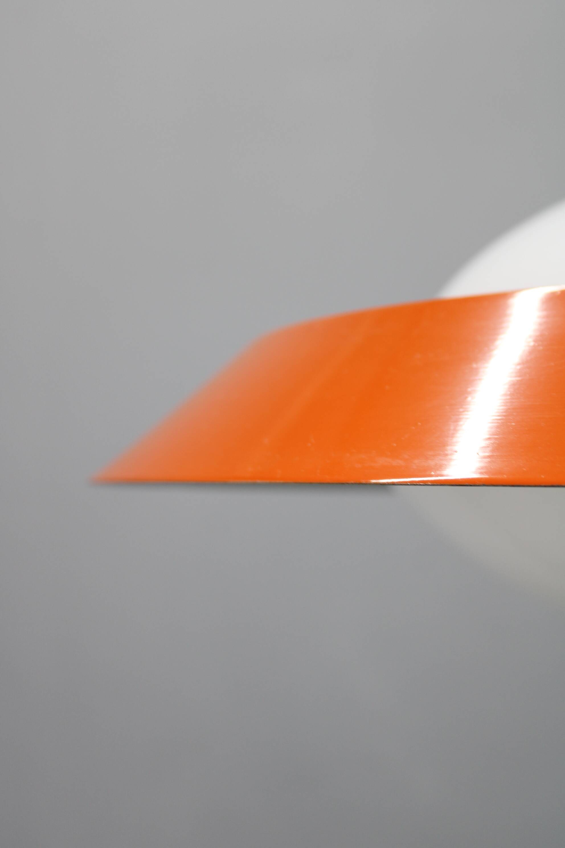 1970s Czechoslovak mid-century orange opaline glass pendant lamp