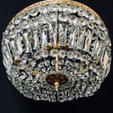 Bronze and crystal hot air balloon chandelier