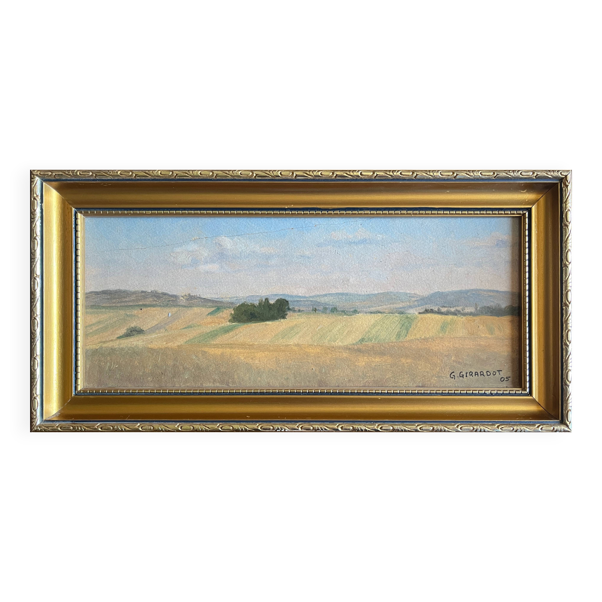 Painting HSP Georges MJ GIRARDOT (1856-1914) "Landscape" 1905