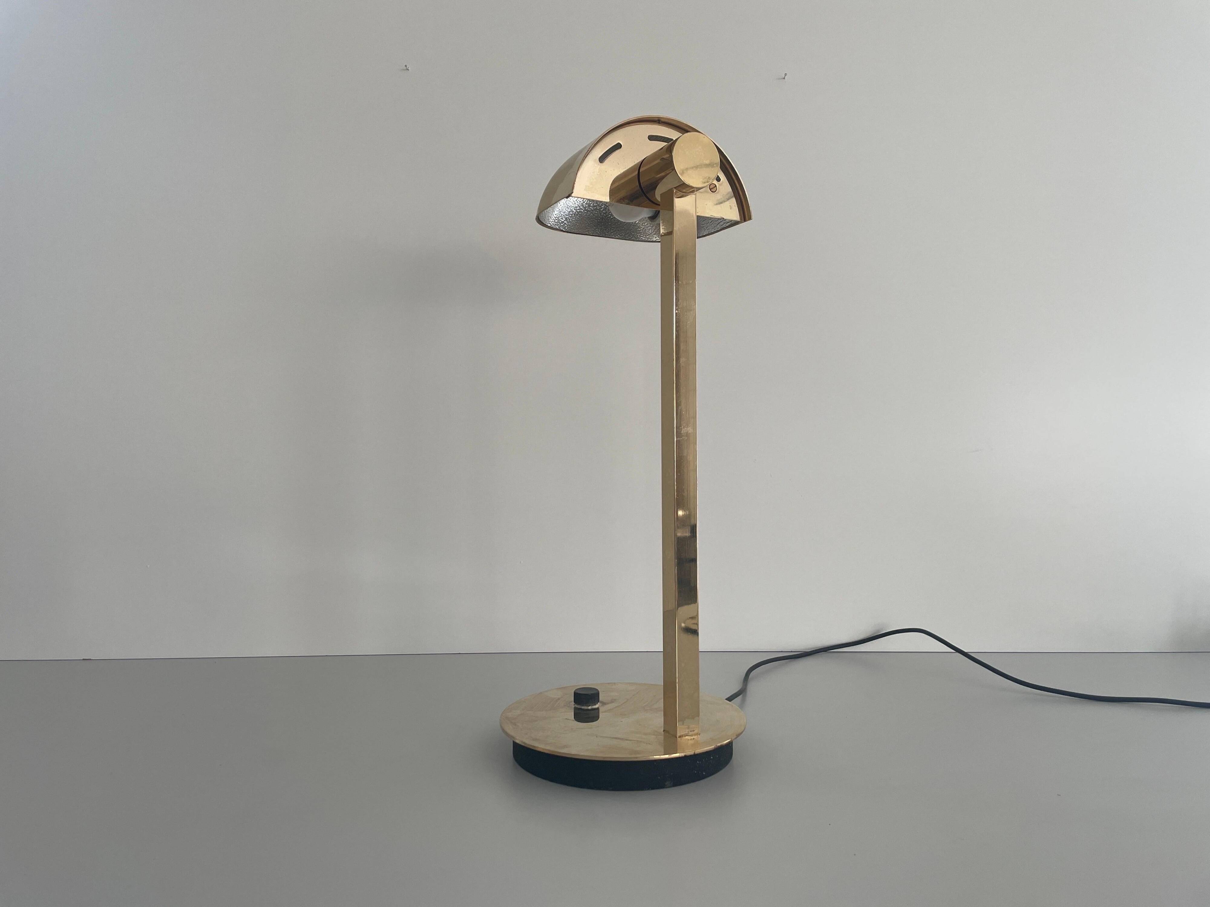 Large modernist desk lamp in brass by Hillebrand, 1960s, Germany.