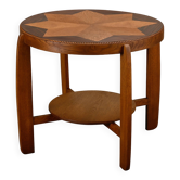 Dutch Art Deco Amsterdam School side table in Oak with star