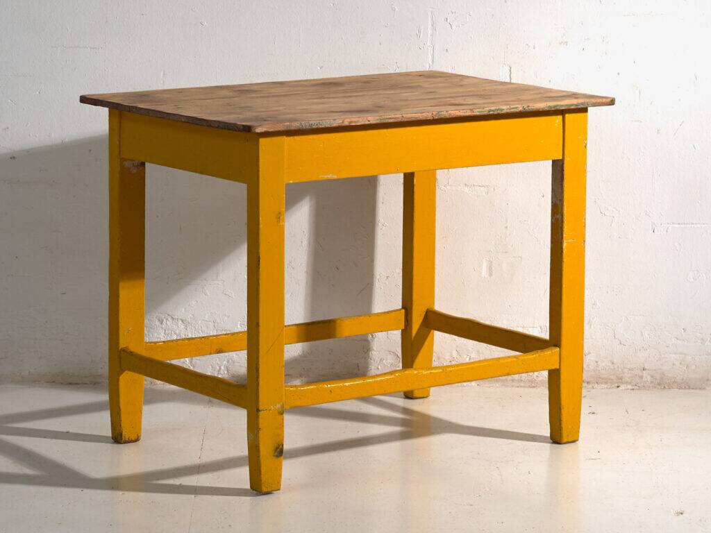 Antique painted pine kitchen table – Central Europe, circa 1920