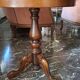 1960s Italian round side table in marquetry wood.
