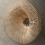 Small rattan lampshade in the shape of a braided hat