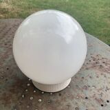 Ceiling light, white opaline globe ball, with base, vintage