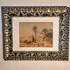 Orientalist table from the 19th century - landscape of Algeria - monogrammed drawing