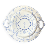 Round earthenware plate by Boch La Louvière in blue glazed earthenware, "Copenhagen" service - 1920s-30s.
