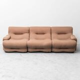 Rezia 3-seater modular vintage sofa by Emilio Guarnacci for 1P, 1970s modernism