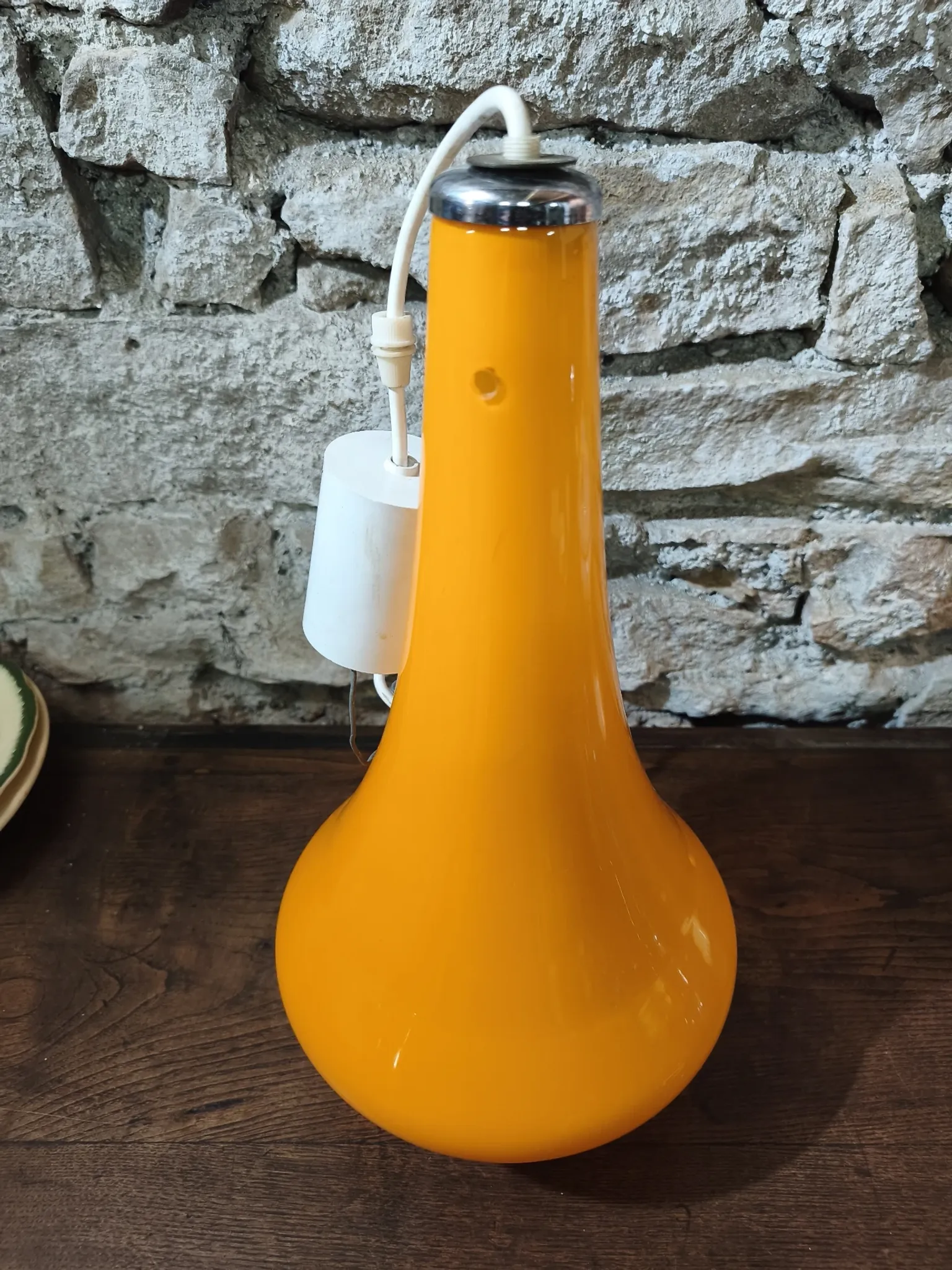 Suspension opaline orange vintage