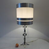 Lampe en acier brossé années 70